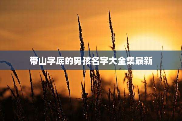 带山字底的男孩名字大全集最新