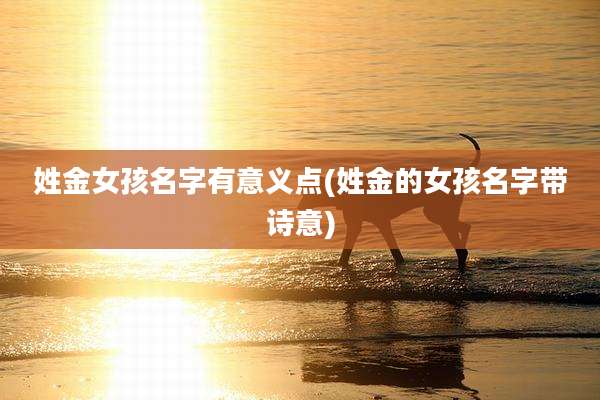 姓金女孩名字有意义点(姓金的女孩名字带诗意)