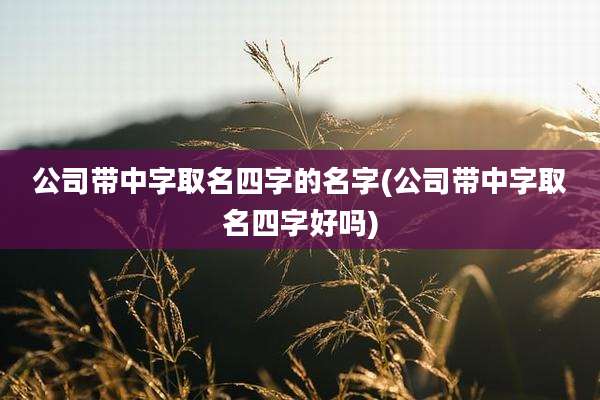 公司带中字取名四字的名字(公司带中字取名四字好吗)