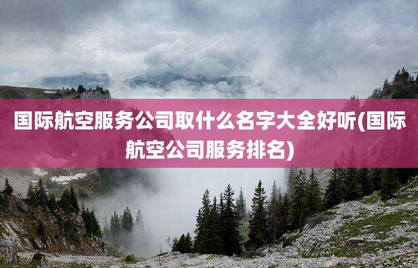 国际航空服务公司取什么名字大全好听(国际航空公司服务排名)