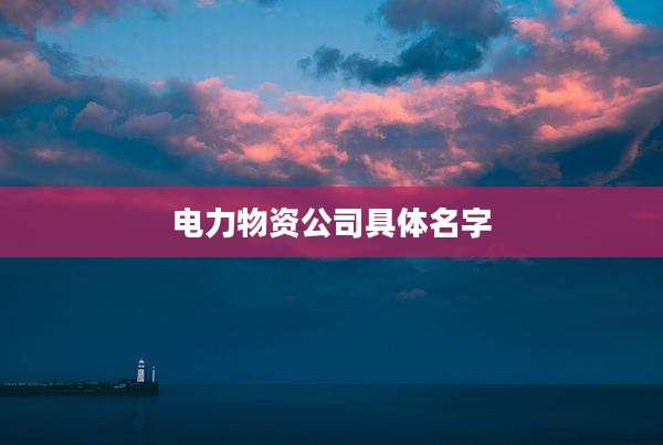 电力物资公司具体名字