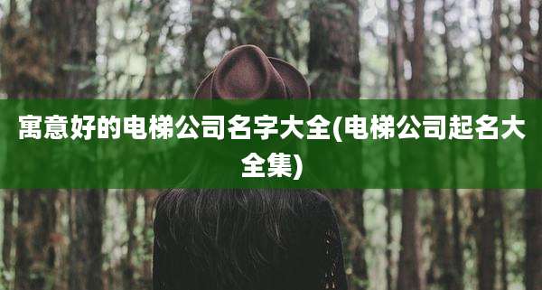 寓意好的电梯公司名字大全(电梯公司起名大全集)