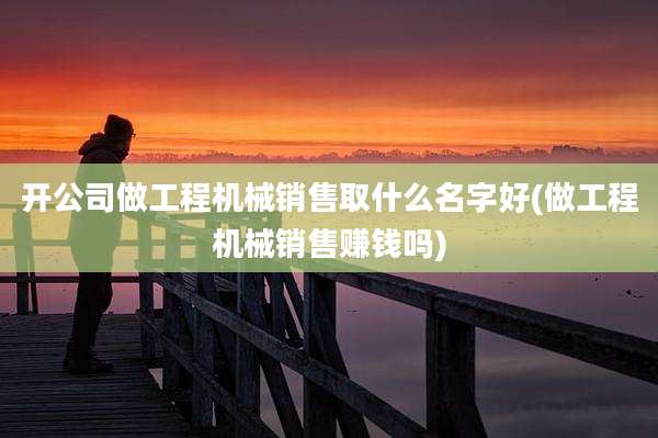 开公司做工程机械销售取什么名字好(做工程机械销售赚钱吗)