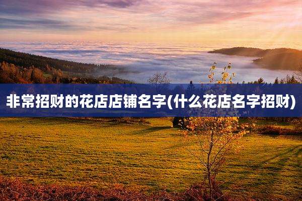 非常招财的花店店铺名字(什么花店名字招财)