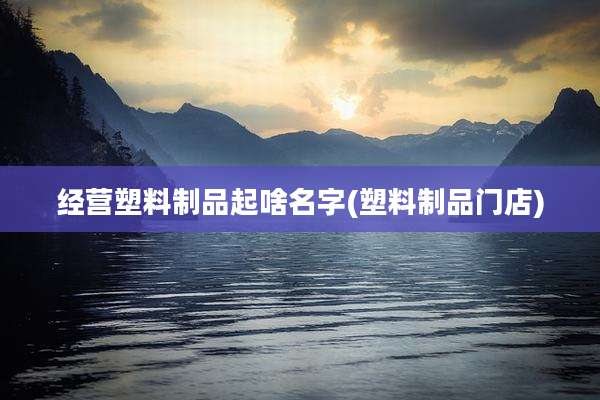 经营塑料制品起啥名字(塑料制品门店)