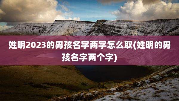 姓明2023的男孩名字两字怎么取(姓明的男孩名字两个字)