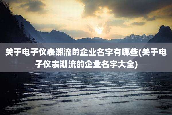 关于电子仪表潮流的企业名字有哪些(关于电子仪表潮流的企业名字大全)