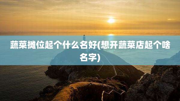 蔬菜摊位起个什么名好(想开蔬菜店起个啥名字)