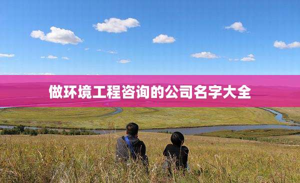 做环境工程咨询的公司名字大全