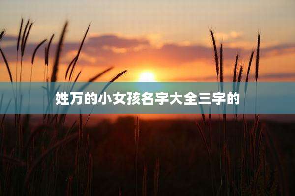 姓万的小女孩名字大全三字的