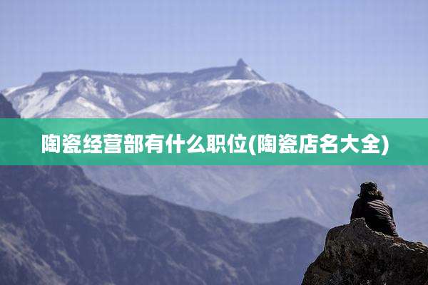 陶瓷经营部有什么职位(陶瓷店名大全)