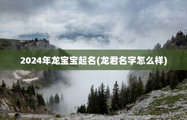 2024年龙宝宝起名(龙君名字怎么样)
