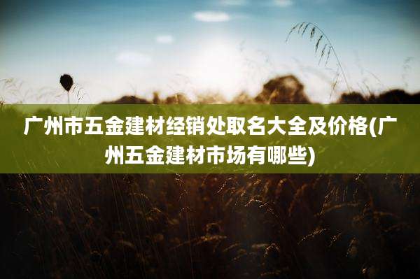 广州市五金建材经销处取名大全及价格(广州五金建材市场有哪些)