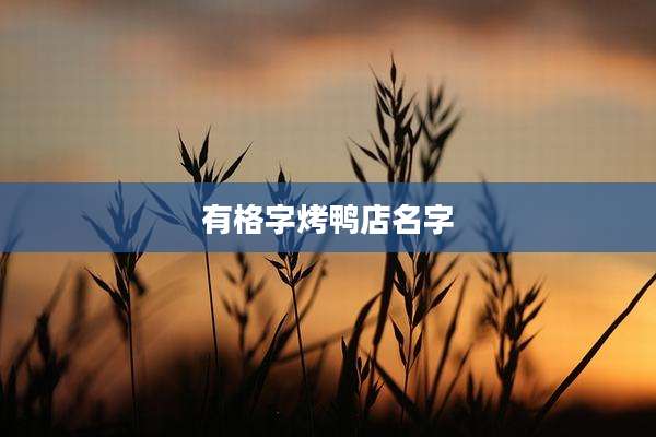有格字烤鸭店名字