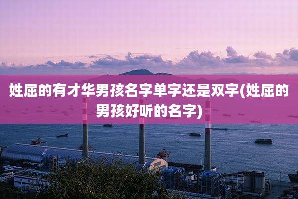 姓屈的有才华男孩名字单字还是双字(姓屈的男孩好听的名字)