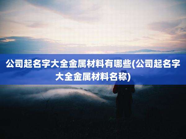 公司起名字大全金属材料有哪些(公司起名字大全金属材料名称)