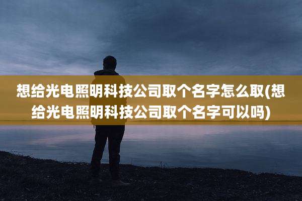 想给光电照明科技公司取个名字怎么取(想给光电照明科技公司取个名字可以吗)