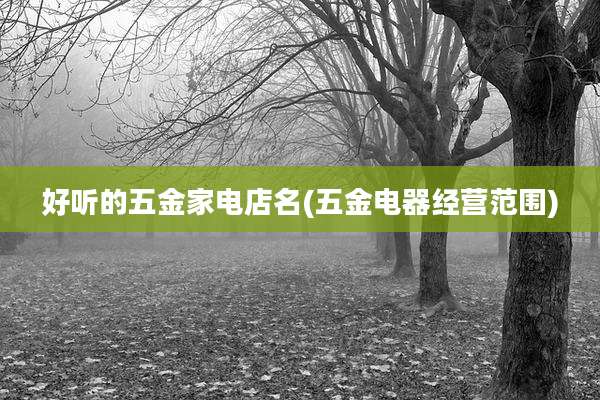 好听的五金家电店名(五金电器经营范围)