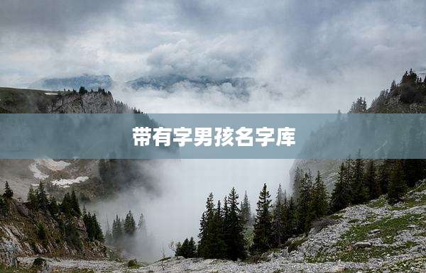 带有字男孩名字库