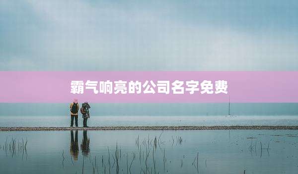 霸气响亮的公司名字免费