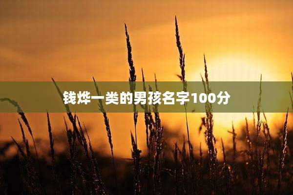 钱烨一类的男孩名字100分