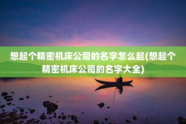 想起个精密机床公司的名字怎么起(想起个精密机床公司的名字大全)