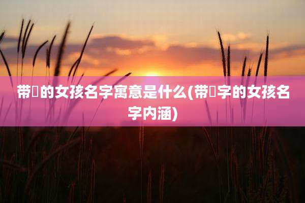 带瑄的女孩名字寓意是什么(带瑄字的女孩名字内涵)