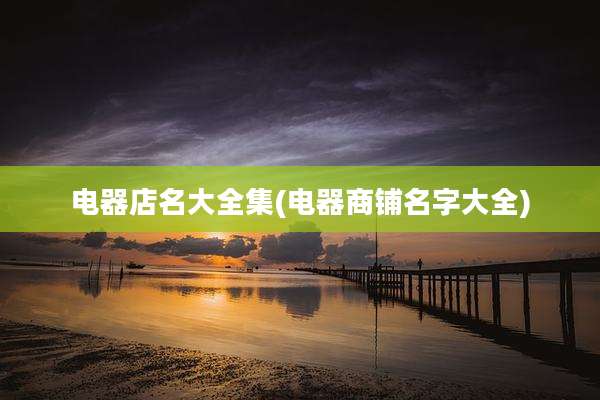 电器店名大全集(电器商铺名字大全)