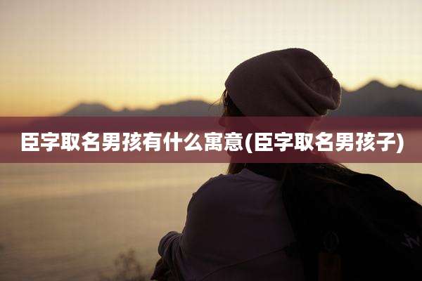 臣字取名男孩有什么寓意(臣字取名男孩子)