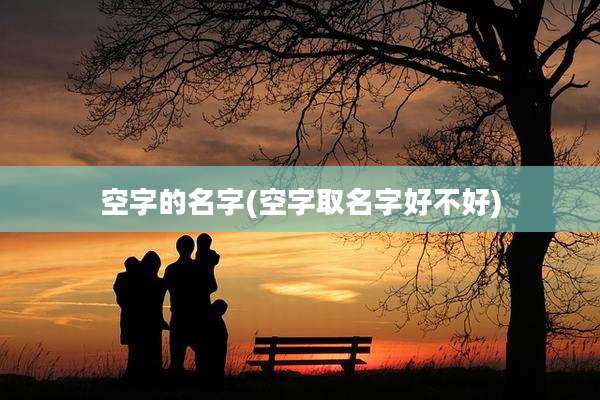 空字的名字(空字取名字好不好)