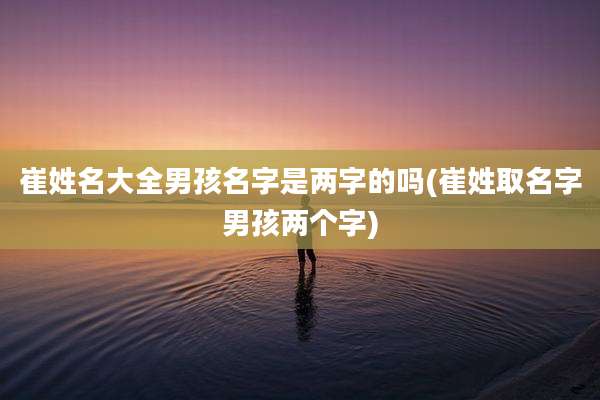 崔姓名大全男孩名字是两字的吗(崔姓取名字男孩两个字)