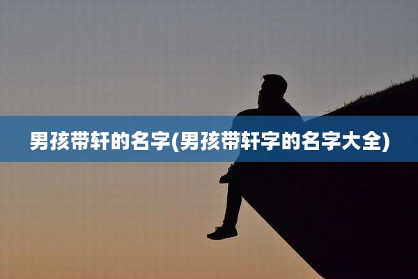 男孩带轩的名字(男孩带轩字的名字大全)