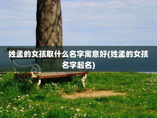 姓孟的女孩取什么名字寓意好(姓孟的女孩名字起名)