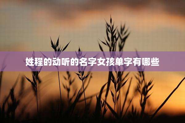 姓程的动听的名字女孩单字有哪些