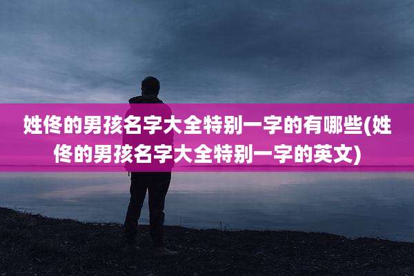 姓佟的男孩名字大全特别一字的有哪些(姓佟的男孩名字大全特别一字的英文)