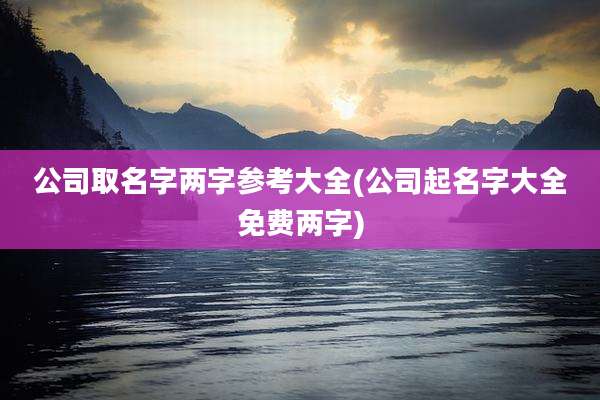 公司取名字两字参考大全(公司起名字大全免费两字)