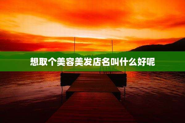 想取个美容美发店名叫什么好呢