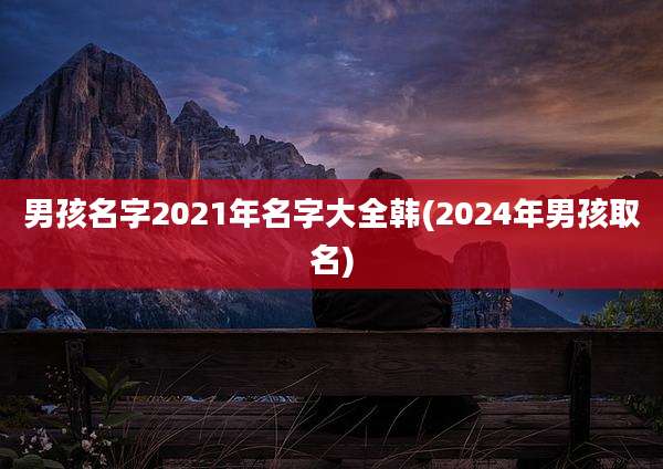 男孩名字2021年名字大全韩(2024年男孩取名)