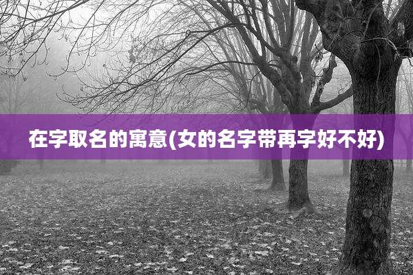 在字取名的寓意(女的名字带再字好不好)