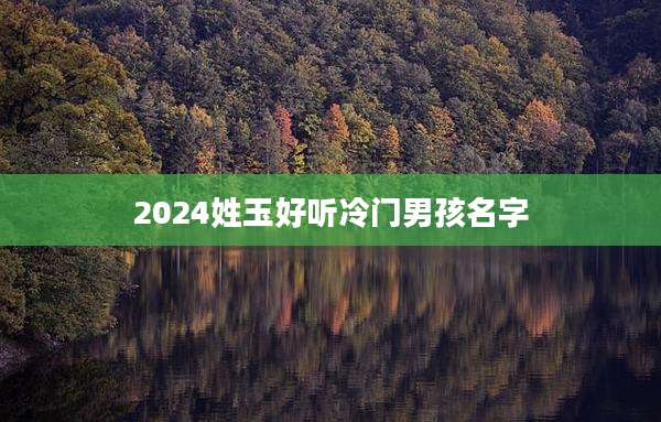 2024姓玉好听冷门男孩名字