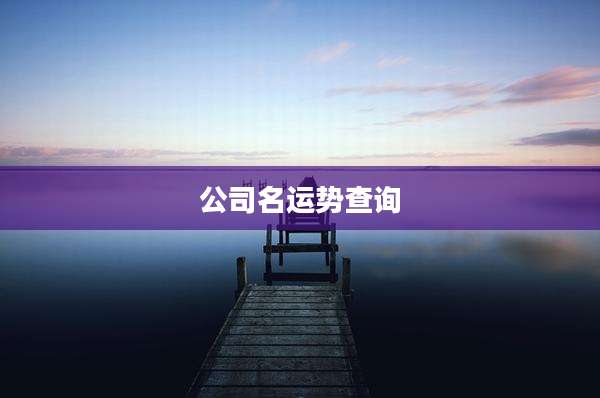 公司名运势查询