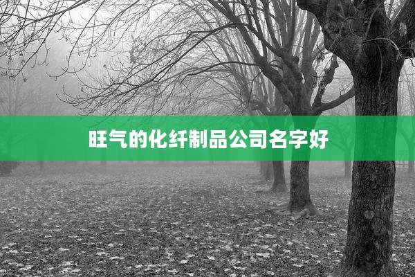 旺气的化纤制品公司名字好
