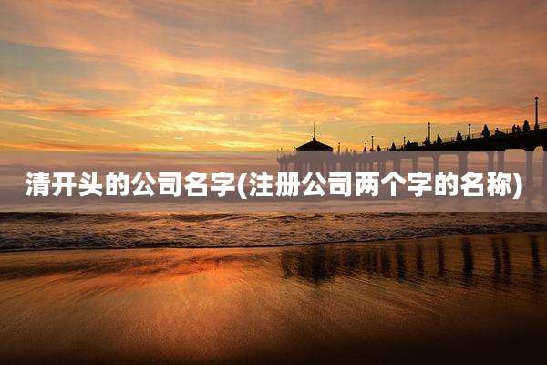 清开头的公司名字(注册公司两个字的名称)