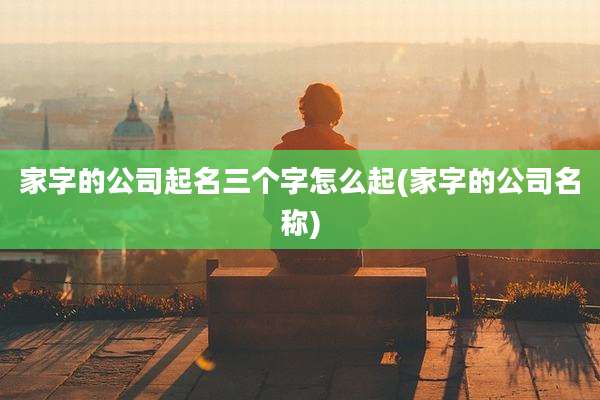 家字的公司起名三个字怎么起(家字的公司名称)