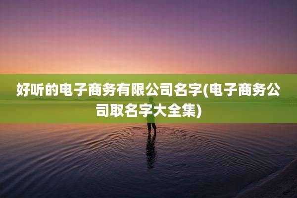 好听的电子商务有限公司名字(电子商务公司取名字大全集)