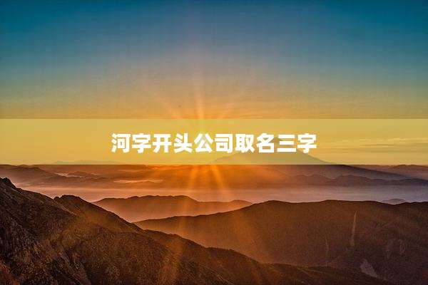 河字开头公司取名三字
