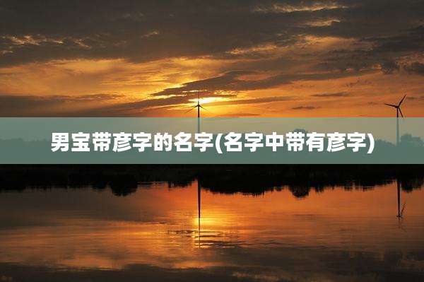 男宝带彦字的名字(名字中带有彦字)