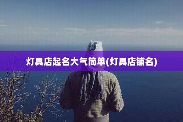 灯具店起名大气简单(灯具店铺名)