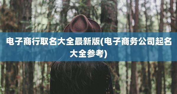 电子商行取名大全最新版(电子商务公司起名大全参考)