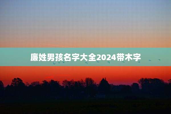 廉姓男孩名字大全2024带木字